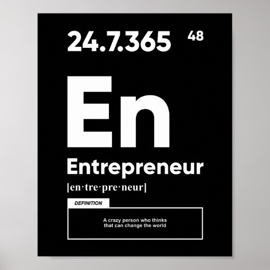 Définition de l'entrepreneur | Affiche motivationn (Devant)