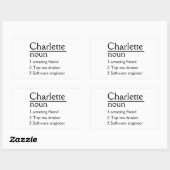 Définition de nom personnalisée Stickers Rectangle (Feuille)