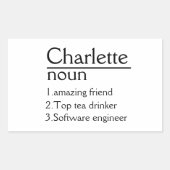 Définition de nom personnalisée Stickers Rectangle (Devant)