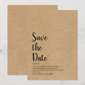 Définition de Save the Date en écriture Rustic Gol (Devant / Derrière)