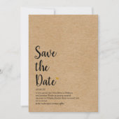 Définition de Save the Date Script Cœur Or Rustiqu (Devant)