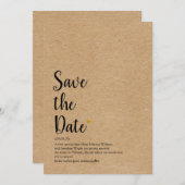 Définition de Save the Date Script Cœur Or Rustiqu (Devant / Derrière)