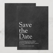 Définition de Save the Date sur tableau noir minim (Devant / Derrière)