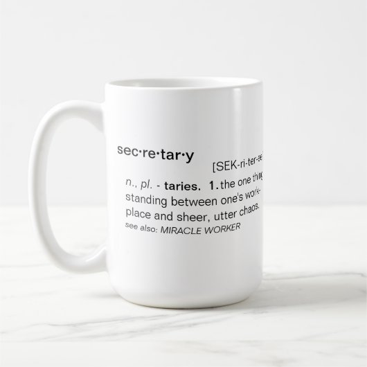 Définition de secrétaire Funny Mug (Gauche)
