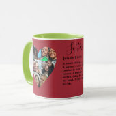 Définition de soeur Collage de coeur photo Mug col (Devant gauche)