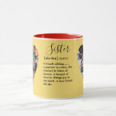 Définition de soeur Collage de coeur photo Mug col (Centre)