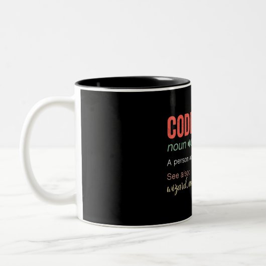 Définition drôle Coder Deux Tons De Café Mug (Gauche)