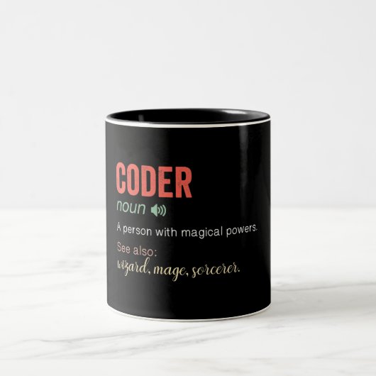 Définition drôle Coder Deux Tons De Café Mug (Centre)