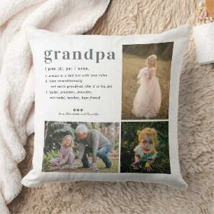 Définition du grand-père   3 Coussin photo Collage