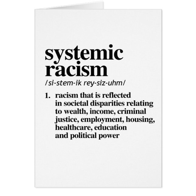 Définition du racisme systémique (Devant)
