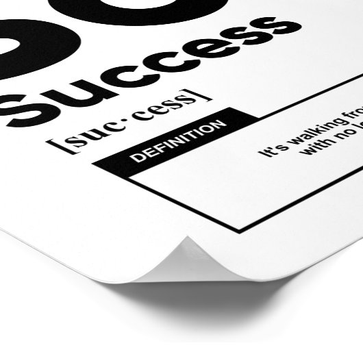 Définition du succès | Affiche motivationnelle (Coin)