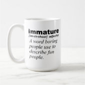 Définition immature Drôle Mug (Gauche)