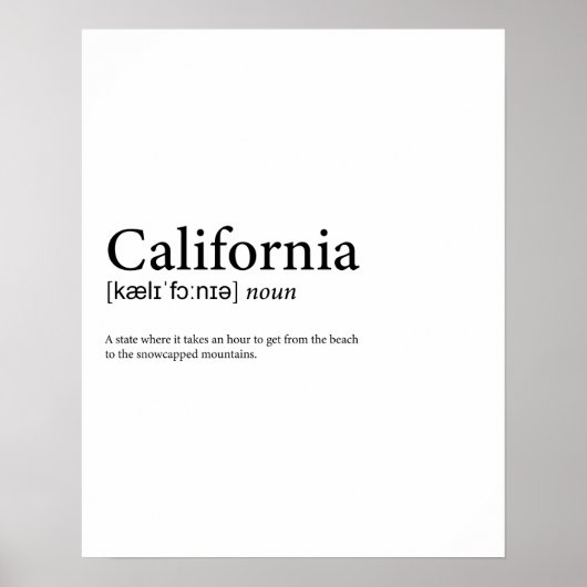 Definition Kalifornien Poster (Voorkant)