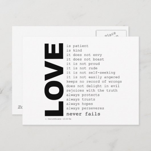 Définitions de carte postale d'amour (Devant / Derrière)