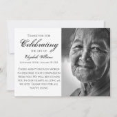 Deft Black Calligraphy Celebration of Life Funeral Bedankkaart (Voorkant)