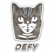 Defy Cat un autocollant rétro (Devant)