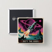 Defy The Odds Vierkante Button 5,1 Cm (Voorkant /achterkant)
