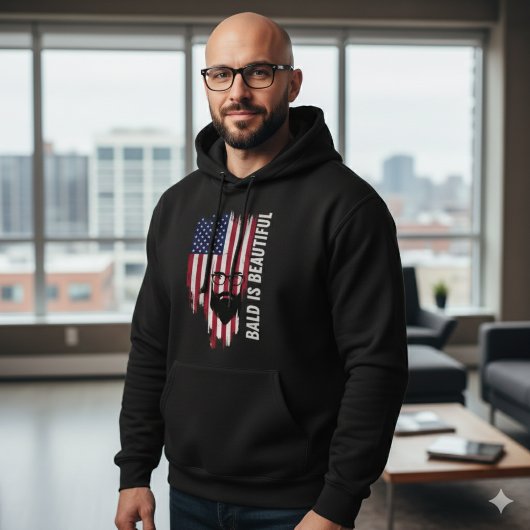 Dégarni Est Beau Sweat À Capuche Drapeau Américain