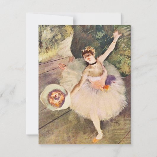 Degas Ballerina avec Bouquet de fleurs Invitation (Devant)
