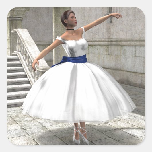 Degas Ballerina Square Sticker (Voorkant)