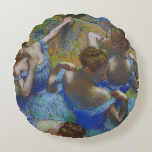 Degas Blauwe Danseressen Pastel Fijn Kunst Meester Rond Kussen