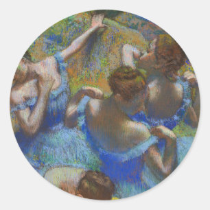 Degas Blauwe Dansers Pastel Kunst Meesterwerk Ronde Sticker