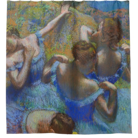 Degas Blue Dancers Pastel Fine Art Masterpiece Douchegordijn (Voorkant)