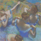 Degas Blue Dancers Pastel Fine Art Masterpiece Sticker (Voorkant)
