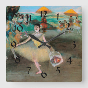 Degas 'Dancer with a Bouquet Bowing' Wall Clock Vierkante Klok