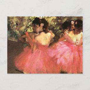 Degas Dancers in roze Briefkaart