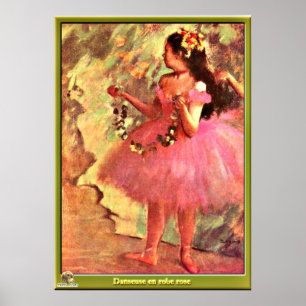 Degas - danser in roze dress-1880 poster