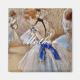 Degas danser met blauw lint magneet