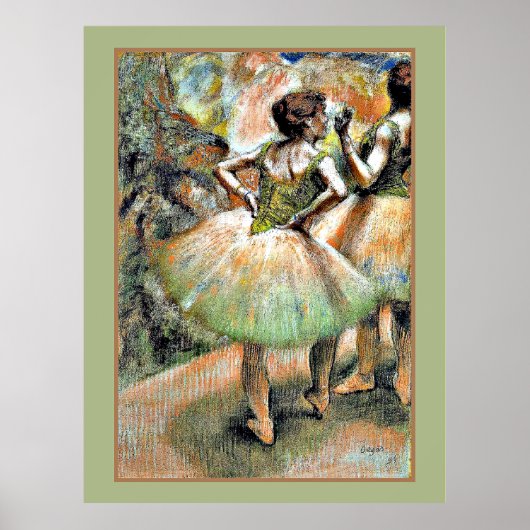 Degas - Dansers Roze en Groen Poster (Voorkant)