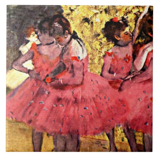 Degas - De Roze Danseressen Tegeltje (Voorkant)