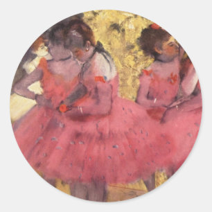 Degas: De roze dansers Ronde Sticker
