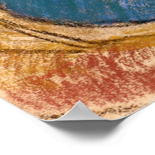 Degas - Jonge vrouw in blauw Poster (Hoek)