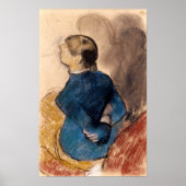 Degas - Jonge vrouw in blauw Poster (Voorkant)