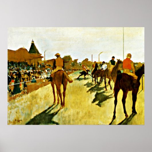 Degas: Racepaarden voor de strengen Poster (Voorkant)