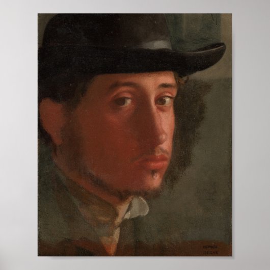 Degas - Self-Portrait (1857) Poster (Voorkant)