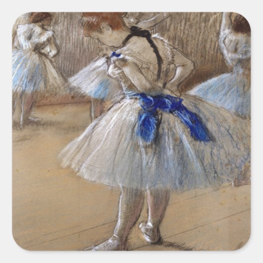 Degas Study of a Dancer Vierkante Sticker (Voorkant)