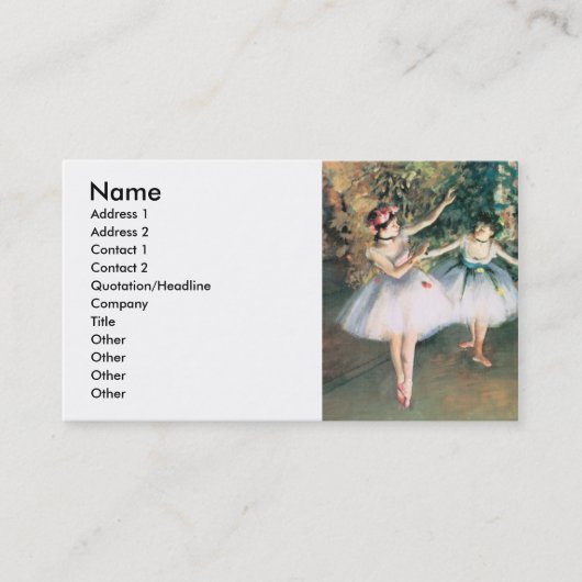 Degas Two Dancers Visitekaartje (Voorkant)