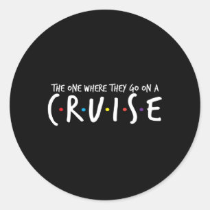 Degene waar ze heen gaan op een cruise-familie cru ronde sticker