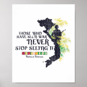 Degenen die oorlog hebben gezien, stoppen er nooit poster