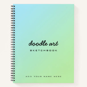 dégradé d'art de doodé carnet croquis bleu vert