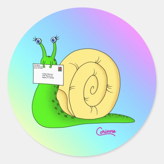 Dégradé de courrier d'escargot - Stickers d'envelo (Devant)