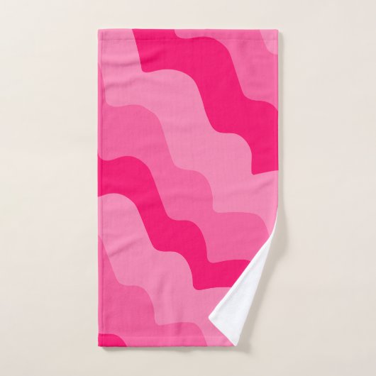 Dégradé des vagues ondulées roses (Serviette à main)