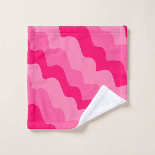 Dégradé des vagues ondulées roses (Gant de toilette)