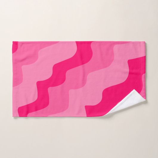 Dégradé des vagues ondulées roses (Serviette à main)