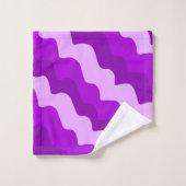 Dégradé des vagues ondulées violettes de l'océan (Gant de toilette)