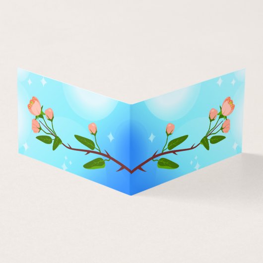 Dégradé du ciel bleu avec branche de ressort fleur (Outside)